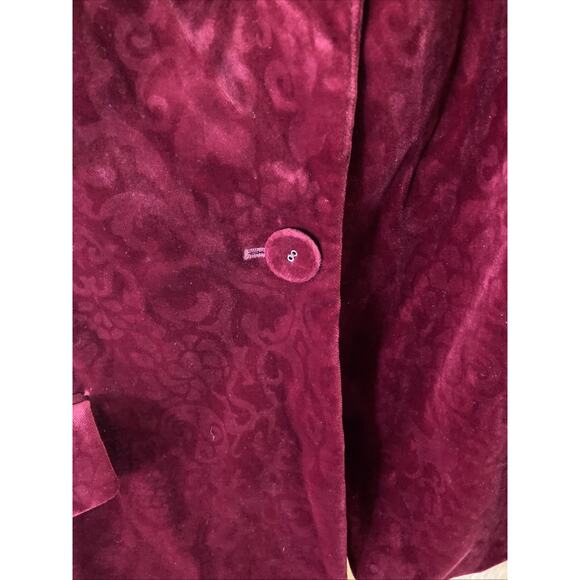 Dana Buchman Womans Velvet Blazer Sz XXL ? Red Patterned Holiday Whimsy Goth - Picture 6 of 12